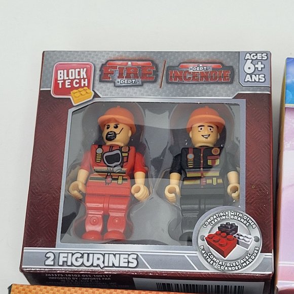 New Block Tech Figurines Lot of 4 - Fire, Police, Turbo Racers, Best Friends - Picture 2 of 16